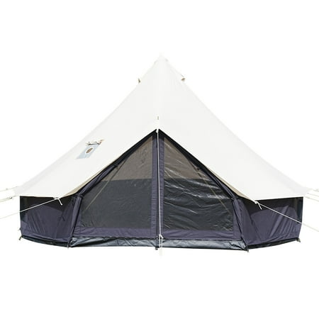 Trend Tents Inc 9.8 ft All-Weather Canvas Bell Tent - White - Waterproof with Stove Jack