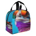 thumbnail image 2 of Easygdp Lizard With Sunglasses Colorful Bolsa Térmica Premium - Tela Oxford Impermeable, Gran Capacidad, Bolsillo Frontal, Unisex para Trabajo, Escuela, Actividades al Aire Libre y Picnics, 2 of 8