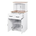 thumbnail image 3 of Kitchen Microwave Cabinet with 2 Drawers, 2 Doors & Shelf Floor Cupboard for Dining Room, Home Storage Buffet, White, 3 of 11