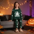 thumbnail image 7 of TOWED22 Kids Halloween Print Pajama Set, Long Sleeve Crew Neck Sleepwear with Pants, Soft Matching Family Holiday Outfit,14 Y, 7 of 7