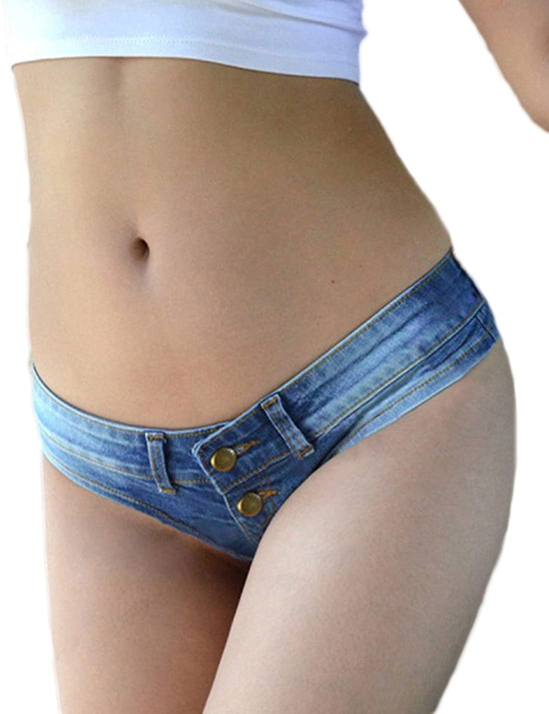Thong Jean Shorts Low Waist Pants 