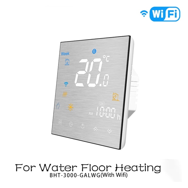 WiFi Smart Thermostat Temperature Controller For Water/Electric Floor Heating Water/Gas Boiler Works Home ,Easy to Install
