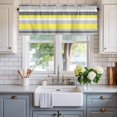 thumbnail image 2 of Simple Stripe Window Valance Curtain Yellow And Grey Geometric Pattern Rod Pocket Short Curtain for Living Room, Bedroom & Kitchen Window Decor 42x18in, 2 of 8