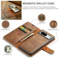 thumbnail image 4 of Dteck Case for Google Pixel 8 Wallet 2 in 1 Magnetic Detachable Folio Flip Leather Case for Men Women,Brown, 4 of 8