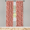 thumbnail image 3 of Ambesonne Mushroom Curtains, Leaves Berries Amanita, Pair of 28"x95", Burnt Sienna White, 3 of 5
