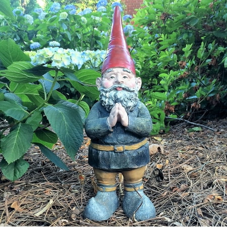 Homestyles 14"H "Mordecai" the Old World Classic Garden Gnome Praying Hands Large Outdoor Statue