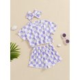 thumbnail image 3 of Bagilaanoe 3pcs Toddler Baby Girl Shorts Set Short Sleeve Floral Print T Shirt Tops + Shorts + Headband 6M 12M 18M 24M 3T 4T Kids Casual Summer Clothes, 3 of 7