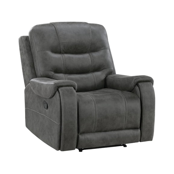 Lexicon Oberon Microfiber Reclining Chair in Dark Gray