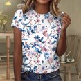 thumbnail image 2 of MEICHEN Women's T Shirts Short Sleeve Tees Sunflower Graphic Loose Summer Tops Daily Wear Blouse for Women, 2 of 4