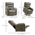 thumbnail image 2 of HOMCOM Lift Chair for Elderly, Power Chair Recliner with Footrest, Remote Control, Side Pockets for Living Room, Brown, 2 of 7