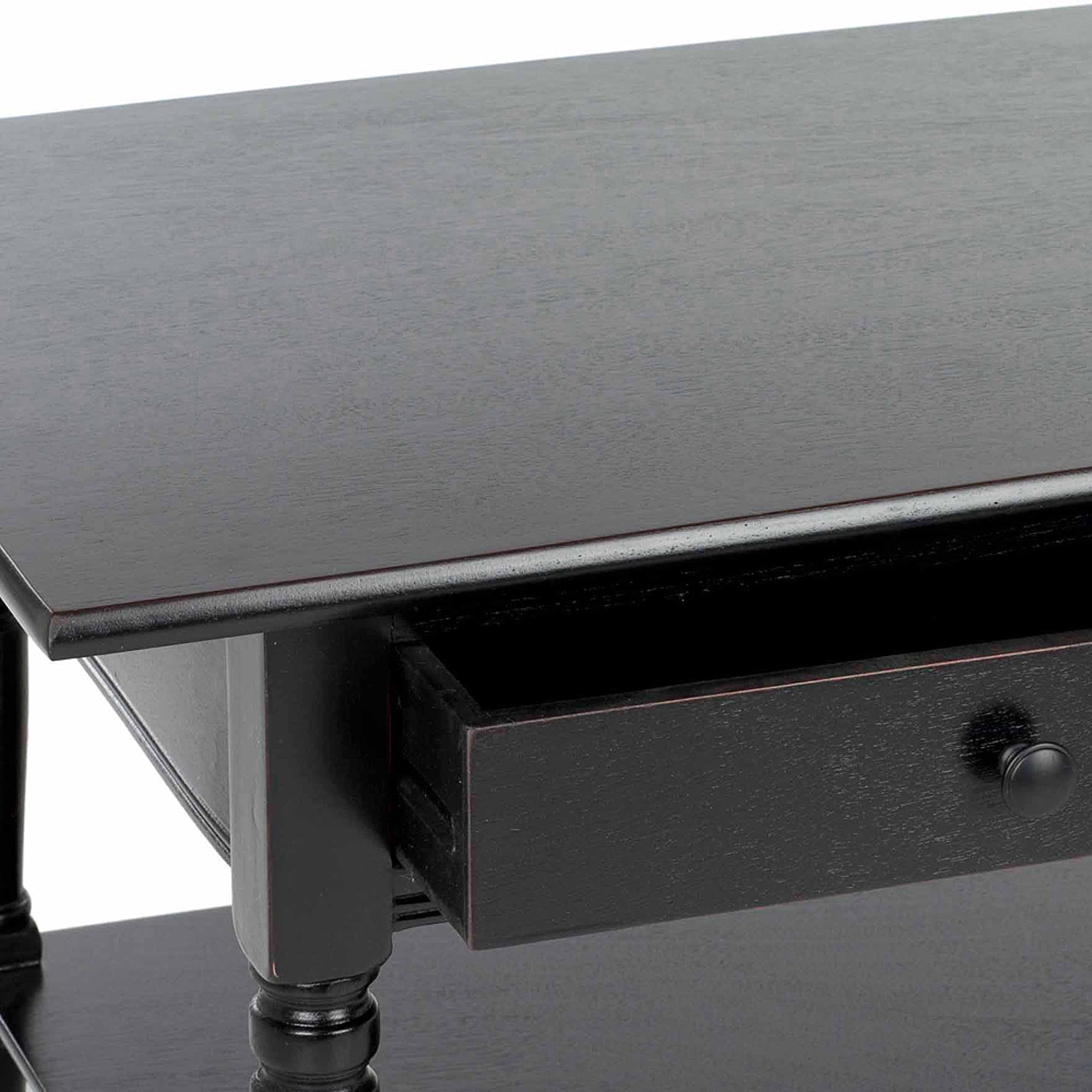 SAFAVIEH Boris Solid Contemporary 2 Drawer Coffee Table, Distressed Black