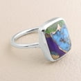 thumbnail image 6 of Earth Gems Jewelry Green Purple Copper Turquoise Ring 925 Sterling Silver Statement Ring for Women, 6 of 6