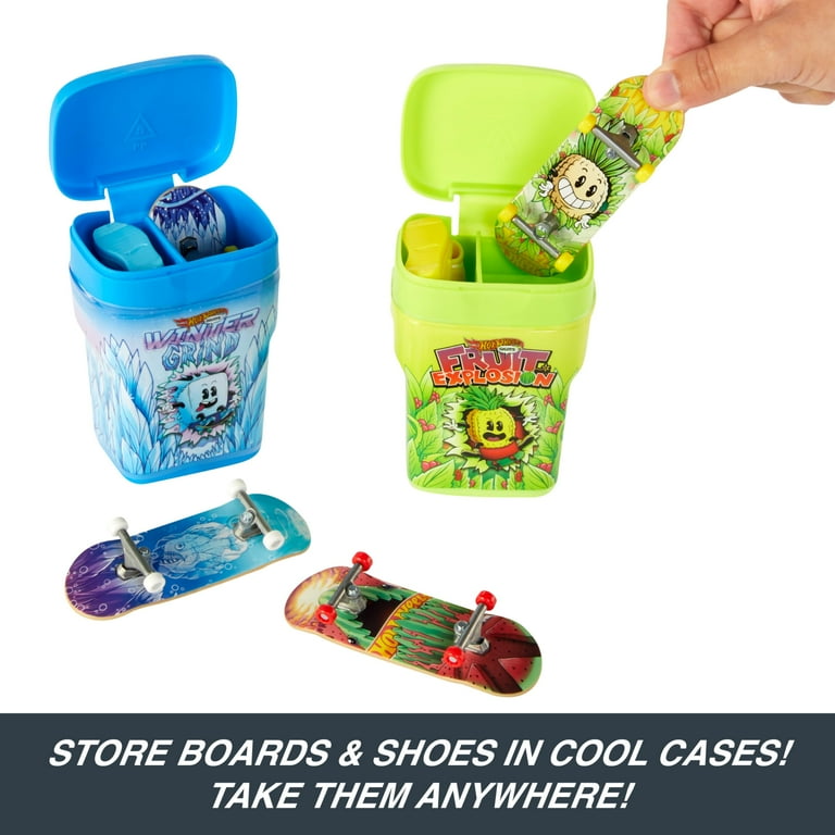 Hot Wheels Skate Fingerboards & Skate Shoes, 2 Flavor Containers