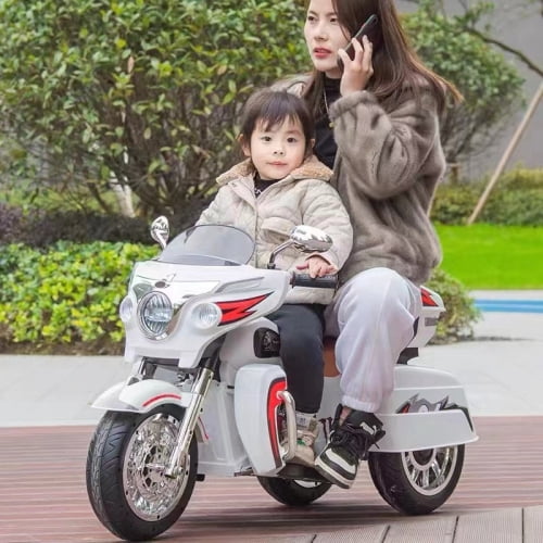 HTW12V Kids Electric Motorcycle w/LED Lights, Music, Storage Trunk & Soft PU Seat – Battery-Powered Ride-On Toy for Ages 3-6