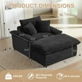 thumbnail image 3 of Lovableguy Chenille Oversized Chaise Lounge Chair Indoor with Ottoman,Corduroy Deep Seat Lounge Sofa Chair,Comfy Reading Chair for Living Room,Bedroom,Dark Gray, 3 of 9