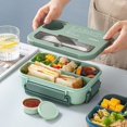 thumbnail image 2 of Student Lunch Box Thickened PP Plastic Material Partition Lunch Box Office Lunch Box Can Be Heated Pink, 2 of 6