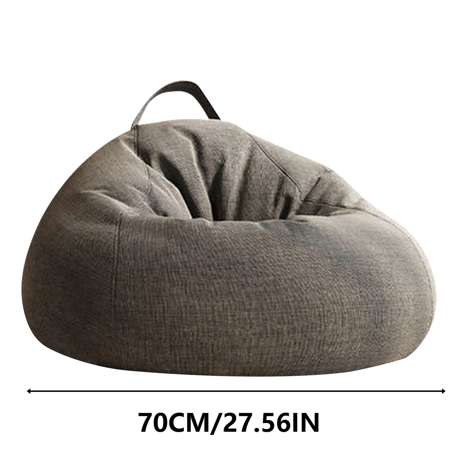 Bean Bag Chair 2.3Ft, Memory Foam Filled, Large Beanbag Chairs for Adults and Teens, Soft Sofa with Removable Flannel Cover, Round Couch for Living Room Bedroom College Dorm