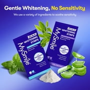 MySmile Teeth Whitening Strips for Sensitive Teeth , Hydroxyapatite-Infused, Enamel Safe & Non-Slip White Strips, Residue-Free, Yellow Teeth Stains Remover Whitening kit, 28pcs, Mint