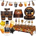 thumbnail image 2 of Decoraciones de fiesta de cumpleaños de cervezas de whisky, manteles desechables, botellas de whisky, globos, suministros de fiesta de cumpleaños para hombres, 2 of 5