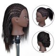 thumbnail image 1 of Cabeza de maniquí afroamericano, cabeza de maniquí de pelo Real para peinar, negro, 16 pulgadas, 1 of 5