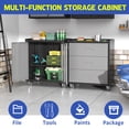 thumbnail image 6 of DKYNDSYN 3-Drawer Rolling Tool Cabinet with 360° Casters, Metal Garage Storage Cart with Handles, 29.5x16.5x34.6 inches, 500 lbs Capacity, Assembly Required, Black/Gray, 6 of 7