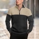 thumbnail image 4 of Ceisia Men's Regular-Fit Stand-Collar Half-Zip Color-Blocked Argyle-Textured Polyester Pullover Gift, 4 of 7