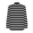 thumbnail image 5 of Ltctricy Tunic Tops for Women Lantern Long Sleeve Mock Neck Pleated Front Curved Hem Striped T Shirts Dressy Casual Blouses(Black,X-Large), 5 of 6