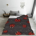 thumbnail image 5 of Zufioo Red Ladybugs On Dark Background Fleece Blanket Queen Size,Plush Bed Blanket,Ultra Soft Throw Blanket,Plush Fuzzy Cozy Blanket Perfect for Bed,Couch-60"x50", 5 of 7