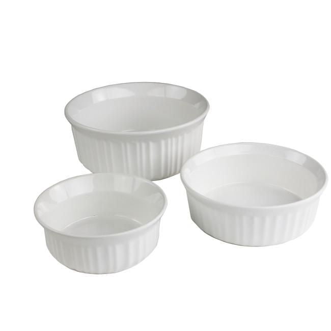 Corningware® French White 3 Piece Bakeware Set, Durable stoneware