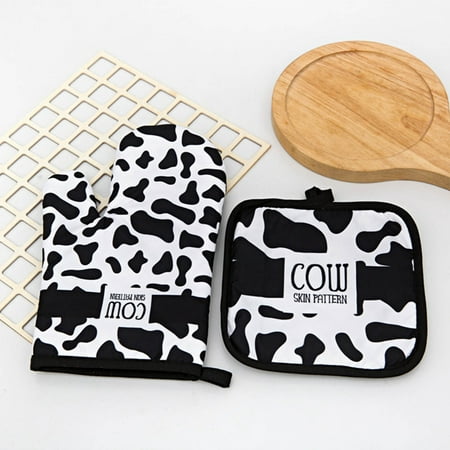 

Riapawel Leopard Print Oven Mitt Glove Pad Zebra Stripes Microwave Baking Pad Anti-Hot Insulation Mat Cow Stria Kitchen Accessories