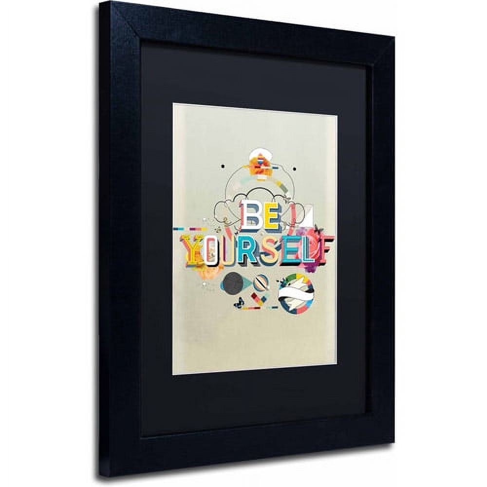 Trademark Fine Art "Be Yourself" Canvas Art by Kavan & Co Black Matte, Black Frame