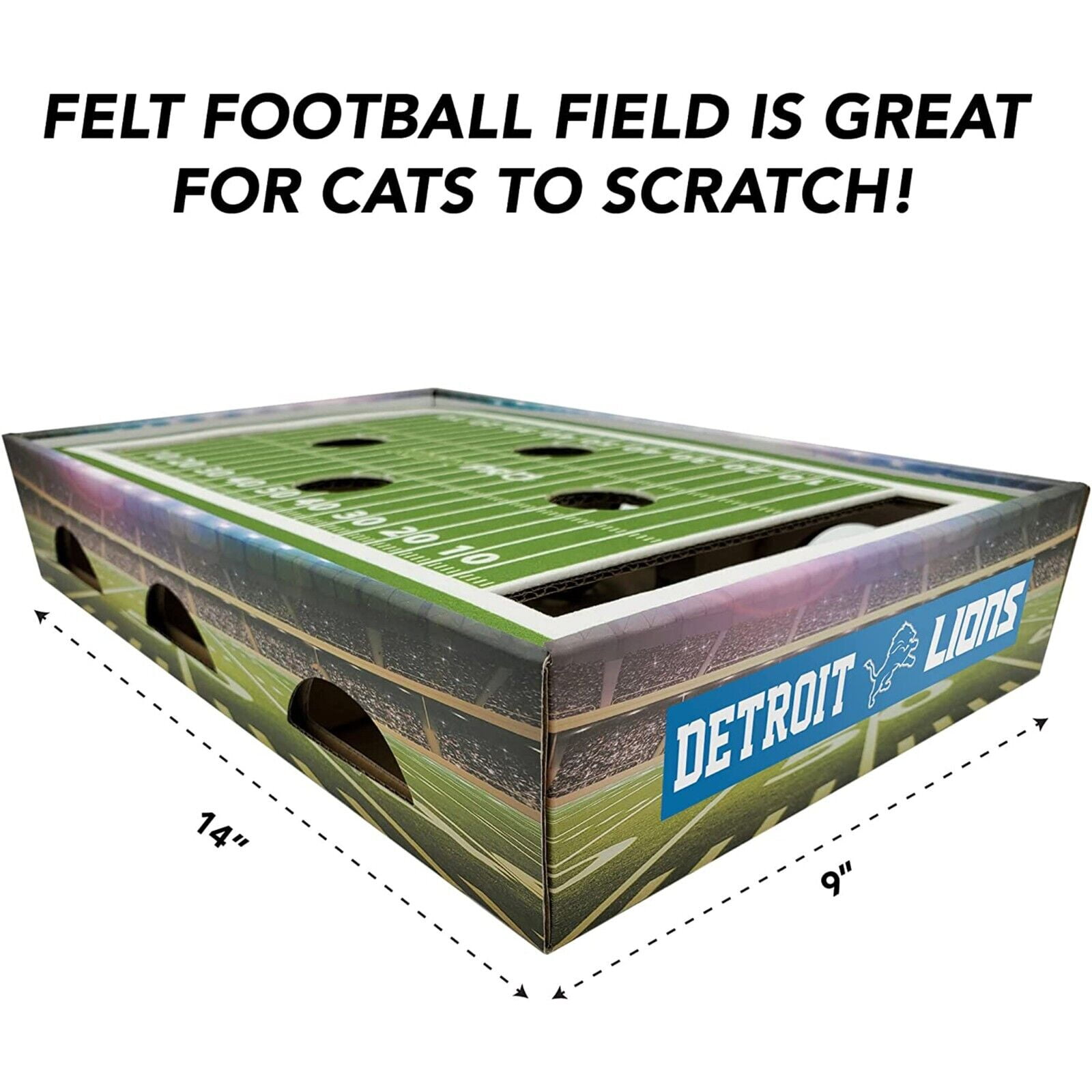 Pets First NFL Detroit Lions Cat Scratcher Box Football Field Designed Cat Scratcher & Lounge
