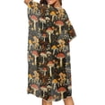 thumbnail image 3 of Xoenoiee Mushroom Flower Print Bathing Suit Cover Up for Women Chiffon Beach Coverup Sheer Summer Kimono Cardigan Swimsuit for Hawaiian Beach, 3 of 6