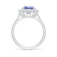 thumbnail image 2 of ANGARA Natural 2.9 ct Tanzanite Engagement Ring with Floral Diamond Halo in 14K White Gold for Women (Size-10x8mm) | December Birthstone, Anniversary, Jewelry Gift for Women | Natural Tanzanite Ring, 2 of 9