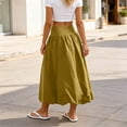 thumbnail image 5 of YSUEJPF Women's Bubble Midi Skirt Elastic Waist Puffy Hem Skirt Solid Casual Beach Skirts, 5 of 6