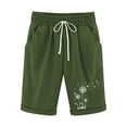 thumbnail image 2 of Pants for Women Elastic Waist Blowball Printing Drawstring Shorts Workout Pants With Pockets for Women Knee Length, 2 of 4