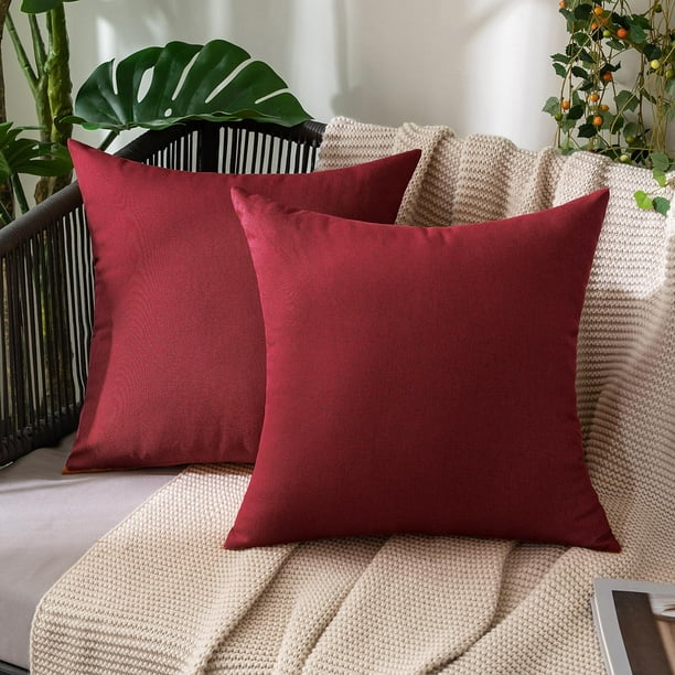 Fundas decorativas para cojines MIULEE 46x46 cm impermeables, paquete de 2