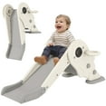 thumbnail image 1 of Qaba 3 in 1 Toddler Slide with Basketball Hoop, Climber, Cream White, 1 of 10