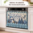thumbnail image 5 of Winter Snowman Oven Skirt Curtain for Farmhouse Kitchen Decor Blue Christmas Farmhouse Farmhouse Tie Top Oven Curtain for Door Decorative Stove Cover Dishwasher Cover for Cottage Kitchen Decor, 5 of 7