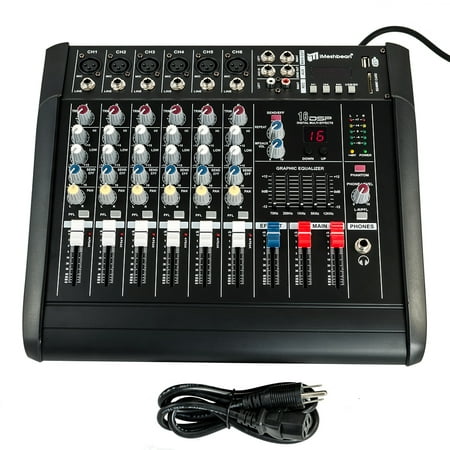 iMeshbean 2000 Watt 6 Channel Professional Powered Mixer Power Mixing Amplifier Amp 16DSP with USB Slot (Best Audio Mixer App)