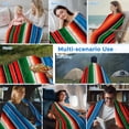 thumbnail image 5 of Mexican Serape Cooling Blanket,Lightweight Breathable Summer Throw Blanket with Double Sided Cold Effect,Colorful Stripes Vertical Lines Abstract Picnic Blankets Bed Sheet for Hot Sleepers 50"x60", 5 of 8
