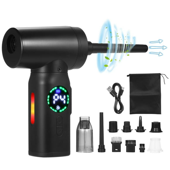 Geevorks Compressed-Air-Duster--Cleaner With Digital Screen Brushless Motor, 120W 110000RPM 7500mAh Electric Air Dusters Cleaner Electric Air Duster Replace Air Can, Computer Duster Car Cleaning