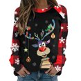 thumbnail image 2 of Chandails en Molleton Col Rond Femmes Mode Décontractée Manches Longues Imprimé de Noël Chandails en Molleton Hauts Blouse Chandails en Molleton Tendance en Solde, 2 of 4