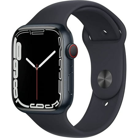Used Apple Watch Series 7 GPS + Cellular, 45mm Graphite Stainless Steel with Midnight Sport Band - Regular