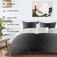 thumbnail image 3 of 3 Piece Black Grey Ombre Duvet Cover Set Twin Size, Microfiber Comforter/Quilt Cover with Corner Ties and 2 Pillowcases, Gradient Contemporary Abstract Art All Season Soft Bedding with Zipper Closure, 3 of 8