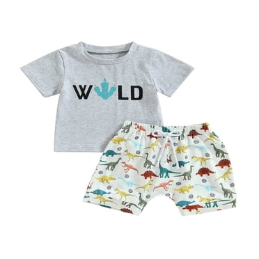 CNKOO Vêtements d'Été pour Bébé Garçon Ensemble T-Shirts à Manches Courtes et Shorts Décontractés Bleu 18-24 Mois