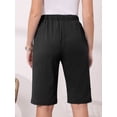 thumbnail image 3 of DARING DIVA Women's Elastic Waist Drawstring Shorts with Pockets X-Large Black, 3 of 6