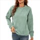 thumbnail image 1 of Sudadera Holgada de con Cuello Redondo para Mujer, Larga, Hombros Caídos, Estilo Casual, , para Otoño Verde M, 1 of 9