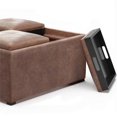 thumbnail image 4 of Trent Home 35" Square Faux Leather Coffee Table Ottoman in Umber Brown, 4 of 8