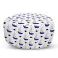 thumbnail image 1 of Sailboat Pouf Cover with Zipper, Minimalist Curvy Design of Sailboats and Black Molly Fishes, Soft Decorative Fabric Unstuffed Case, 30" W X 17.3" L, Violet Blue Pale Blue, by Ambesonne, 1 of 5